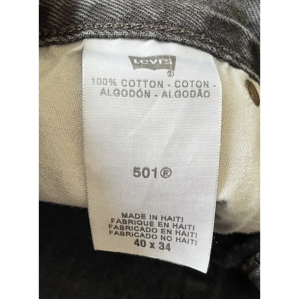 Levi's‎ 501 Original Fit Jeans Button Fly Iconic Straight Leg Black Men's 40x34